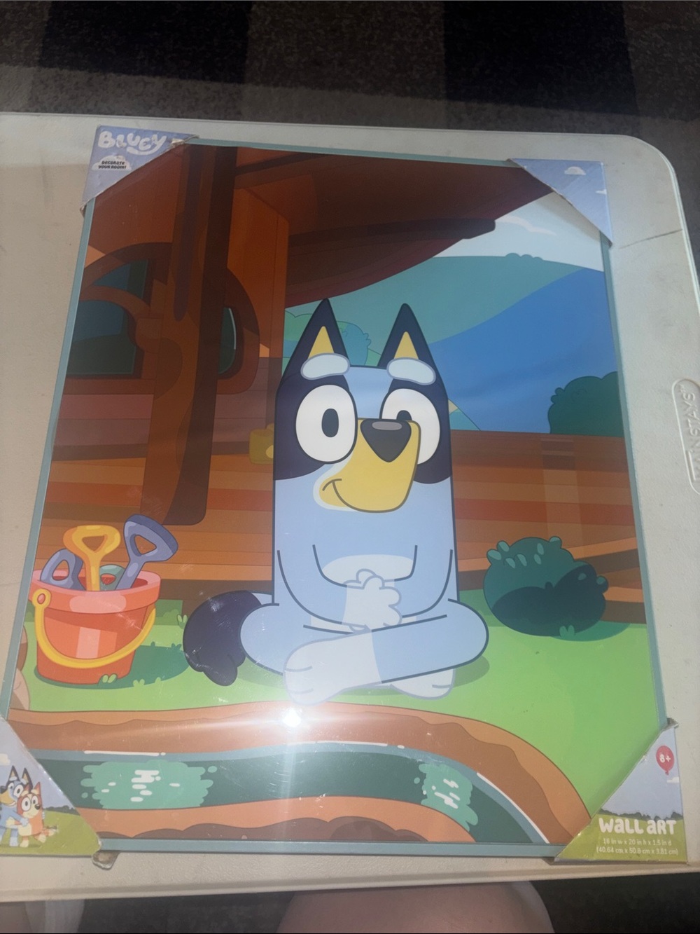 Bluey Wall Art Poster - Blue and Yellow Cartoon Print